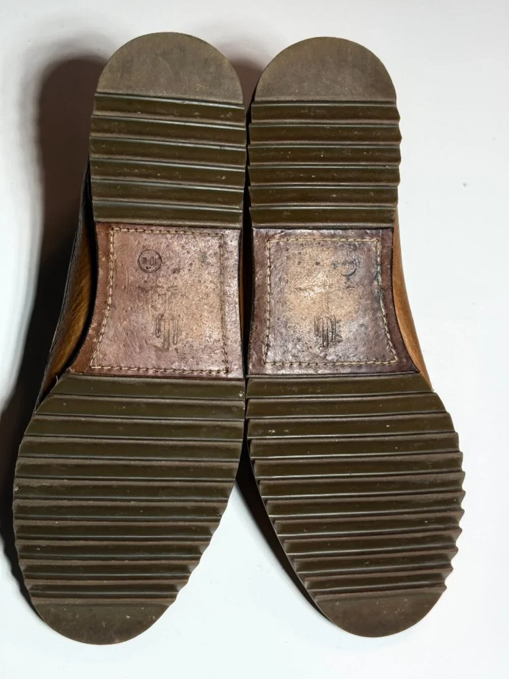 Vintage Bostonian Fantastic Double Leather Moccasins Leather Sole Mens Size 10 M